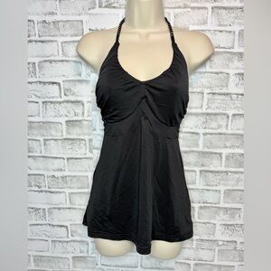 Guess Jeans Black Halter Babydoll Top Chain Strap Y2K Size XS